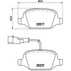 P 23 131 BREMBO Комплект тормозных колодок, дисковый тормоз