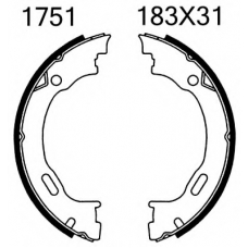 01751 BSF Комплект тормозных колодок, стояночная тормозная с