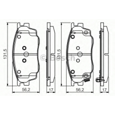 0 986 495 087 BOSCH Комплект тормозных колодок, дисковый тормоз