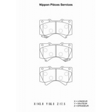 T360A106 NPS Комплект тормозных колодок, дисковый тормоз