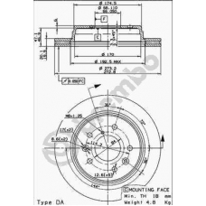 09.9127.10 BREMBO Тормозной диск