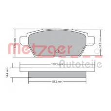 1170637 METZGER Комплект тормозных колодок, дисковый тормоз