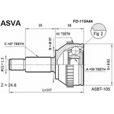 FD-113A44 ASVA Шарнирный комплект, приводной вал