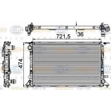 8MK 376 745-644 HELLA Радиатор, охлаждение двигателя