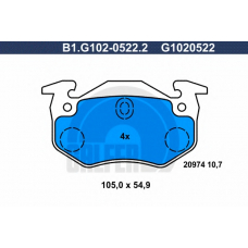 B1.G102-0522.2 GALFER Комплект тормозных колодок, дисковый тормоз
