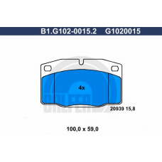 B1.G102-0015.2 GALFER Комплект тормозных колодок, дисковый тормоз