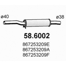 58.6002 ASSO Средний глушитель выхлопных газов