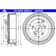 24.0225-2002.2 ATE Тормозной барабан