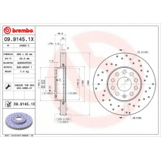 09.9145.1X BREMBO Тормозной диск