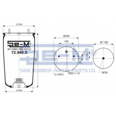 72.940.S SEM LASTIK Кожух пневматической рессоры