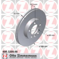 600.3209.00 ZIMMERMANN Тормозной диск