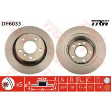 DF6033 TRW Тормозной диск