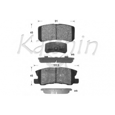 D6106 KAISHIN Комплект тормозных колодок, дисковый тормоз