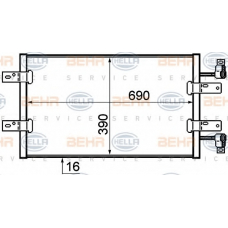 8FC 351 319-281 HELLA Конденсатор, кондиционер