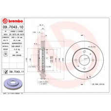 09.7043.11 BREMBO Тормозной диск