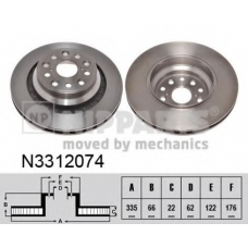 N3312074 NIPPARTS Тормозной диск