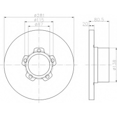 8DD 355 100-221 HELLA Тормозной диск