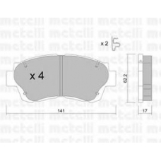 22-0167-0 METELLI Комплект тормозных колодок, дисковый тормоз