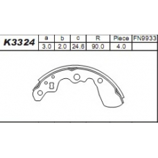 K3324 ASIMCO Комплект тормозных колодок