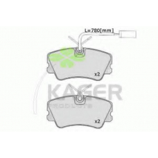 35-0244 KAGER Комплект тормозных колодок, дисковый тормоз