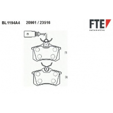 BL1194A4 FTE Комплект тормозных колодок, дисковый тормоз