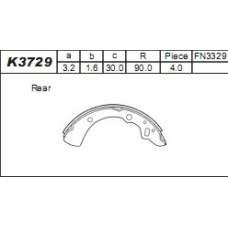 K3729 ASIMCO Комплект тормозных колодок