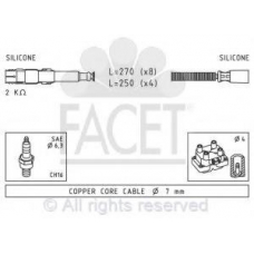 4.9649 FACET Комплект проводов зажигания