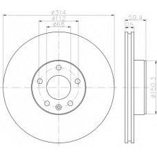 8DD 355 121-141 HELLA Тормозной диск