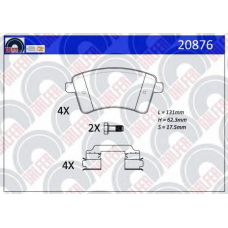 20876 GALFER Комплект тормозных колодок, дисковый тормоз