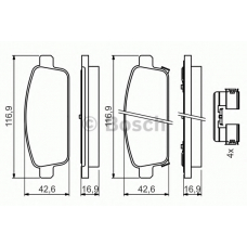 0 986 494 634 BOSCH Комплект тормозных колодок, дисковый тормоз