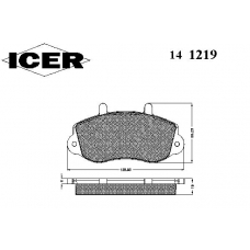 141219 ICER Комплект тормозных колодок, дисковый тормоз