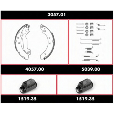 3057.01 WOKING Комплект тормозов, барабанный тормозной механизм