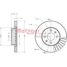6110707 METZGER Тормозной диск