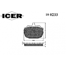 180233 ICER Комплект тормозных колодок, дисковый тормоз