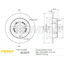 BD-2879 FREMAX Тормозной диск