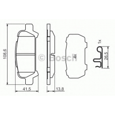 0 986 494 445 BOSCH Комплект тормозных колодок, дисковый тормоз