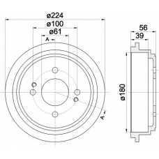 8DT 355 300-711 HELLA Тормозной барабан