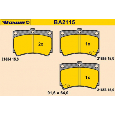 BA2115 BARUM Комплект тормозных колодок, дисковый тормоз