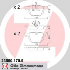 23550.170.9 ZIMMERMANN Комплект тормозных колодок, дисковый тормоз