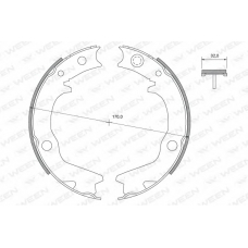 152-2135 WEEN Комплект тормозных колодок, стояночная тормозная с