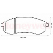 572500B BENDIX Комплект тормозных колодок, дисковый тормоз