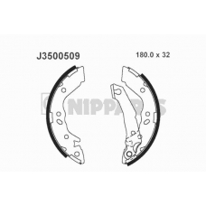 J3500509 NIPPARTS Комплект тормозных колодок