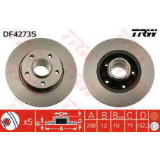 DF4273S TRW Тормозной диск