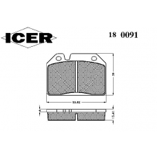 180091 ICER Комплект тормозных колодок, дисковый тормоз