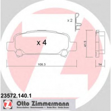 23572.140.1 ZIMMERMANN Комплект тормозных колодок, дисковый тормоз