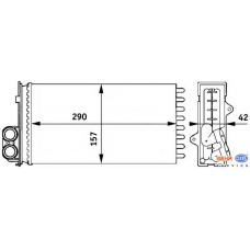 8FH 351 313-441 HELLA Теплообменник, отопление салона