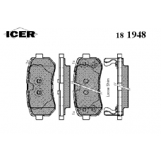 181948 ICER Комплект тормозных колодок, дисковый тормоз