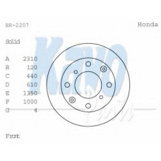 BR-2207 KAVO PARTS Тормозной диск