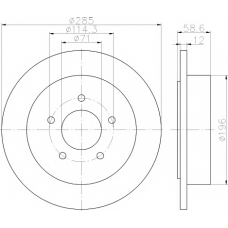 8DD 355 114-771 HELLA PAGID Тормозной диск