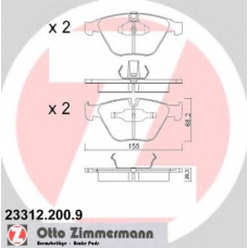 23312.200.9 ZIMMERMANN Комплект тормозных колодок, дисковый тормоз